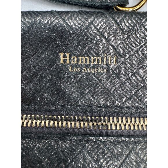 Hammitt Tony Small Black Chevron Leather Crossbody Bag Polished Gold - Picture 15 of 15